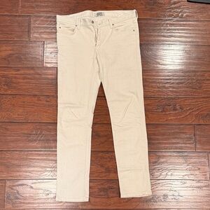 Naked and Famous Straight Cream Jeans